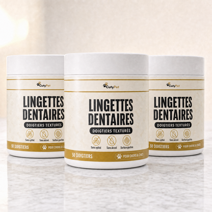 Trois pots de Lingettes Dentaires CutyPet