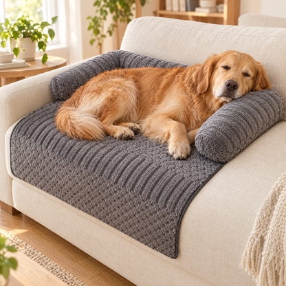 Protège-canapé CutyPet gris avec golden retriever